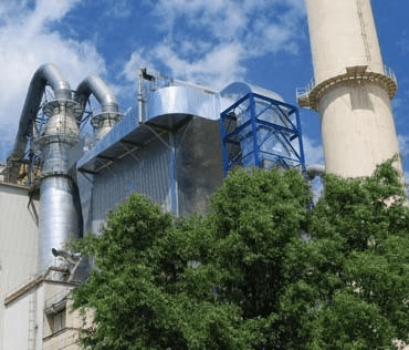 Deuna Zement GmbH, Germany (Heidelberg Cement) Electrostatic filter conversion CombiJet double row filter with semi-offline cleaning, dust removal in a rotary kiln/raw meal mill
