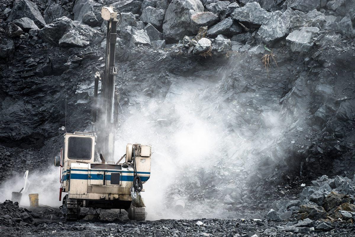 Quarrying and Crushing Calcium Carbonate Dust