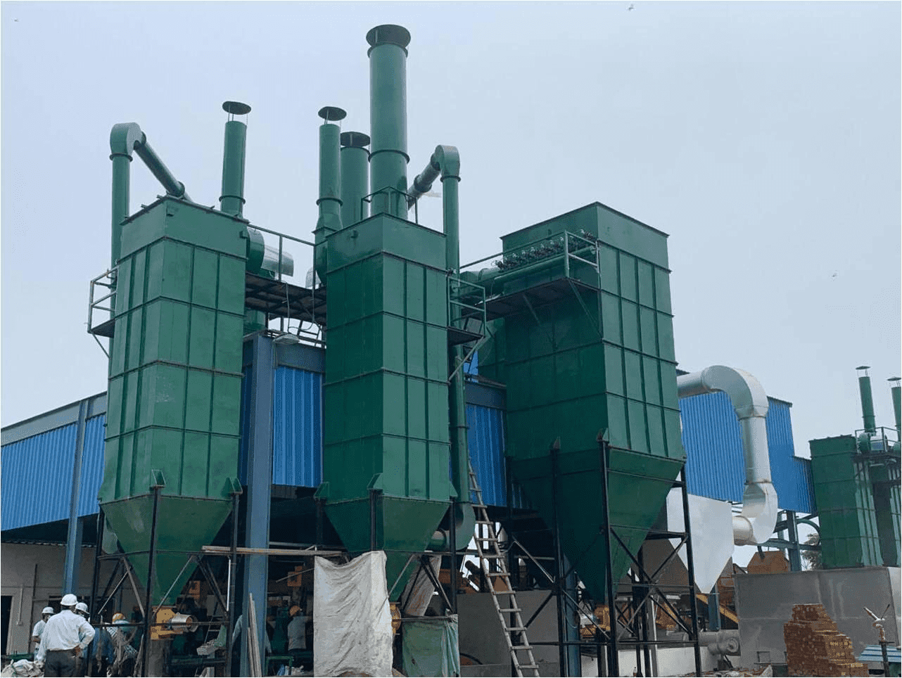 Industrial bag filter system for iron oxide dust control